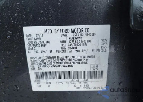 2017 Ford Edge Titanium из США, поврежденный, VIN 2FMPK4K90HBC42465